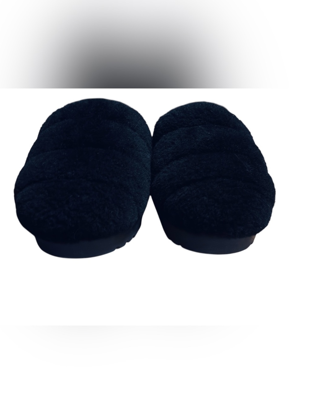 Ends in 24 Hours Ugg Black Fluffy Sheepskin Elastic Slingback Slippers Size 8 - Picture 4 of 7